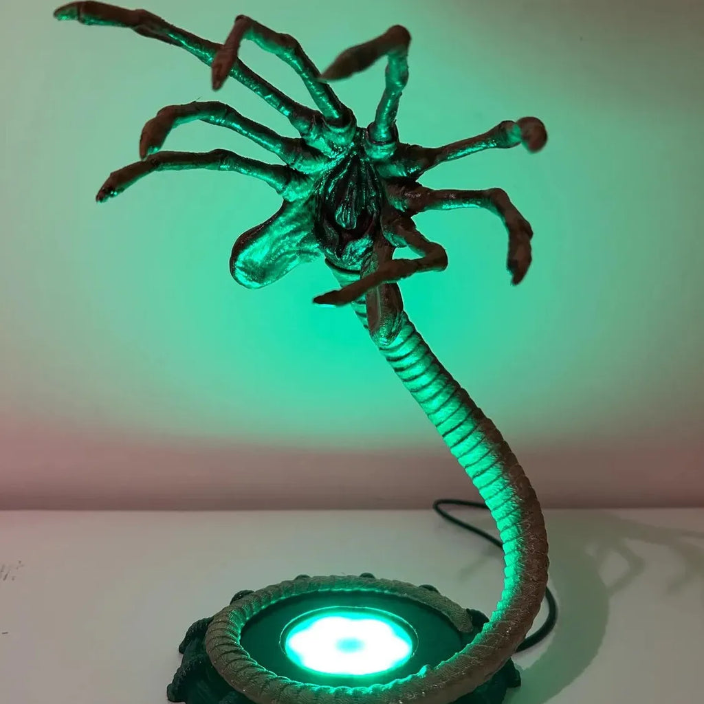 Alien Facehugger Lamp Nightlight, Flashing Halloween Pumpkin Decor with LED Lights, Horror Atmosphere Home Party Decorations