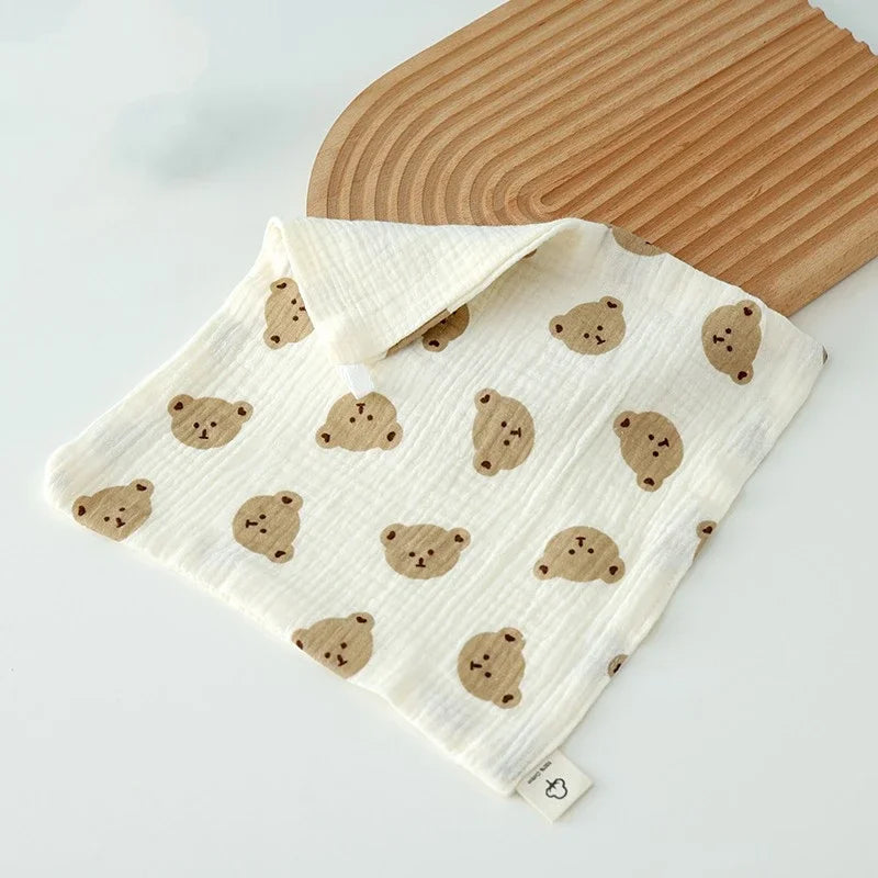 1/5pc Baby Face Towel Set - Newborn Cotton Muslin Items Includes Bibs Handkerchiefs Soft Saliva Towels & Feeding Burp Cloths