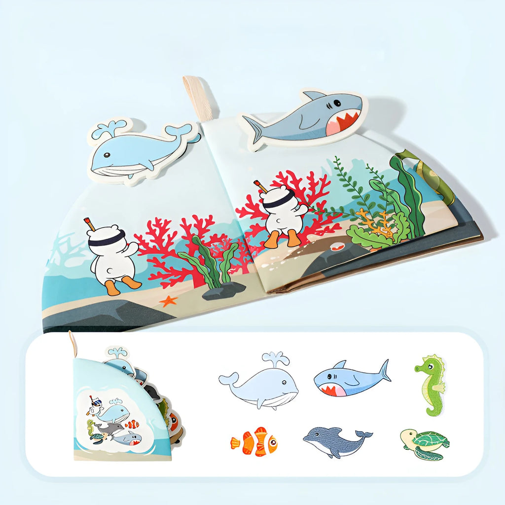 0-36M Baby Early Learning Toy Tail Cloth Book Parent-child Interactive Sound Paper Puzzle Cloth Book Rattle