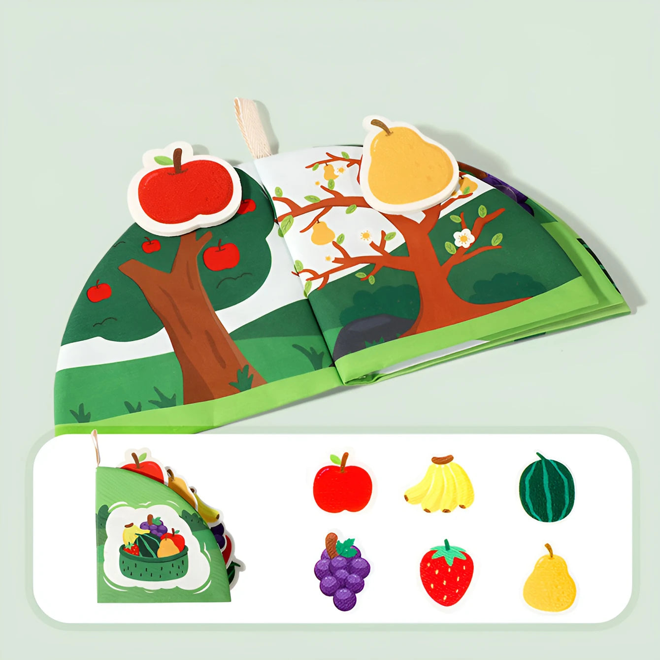 0-36M Baby Early Learning Toy Tail Cloth Book Parent-child Interactive Sound Paper Puzzle Cloth Book Rattle