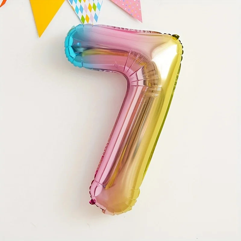 32inch Rainbow Gradient Number Foil Balloon 1-9 for Kids Birthday Party Decor Baby Shower Bridal Shower More Options Avaliable