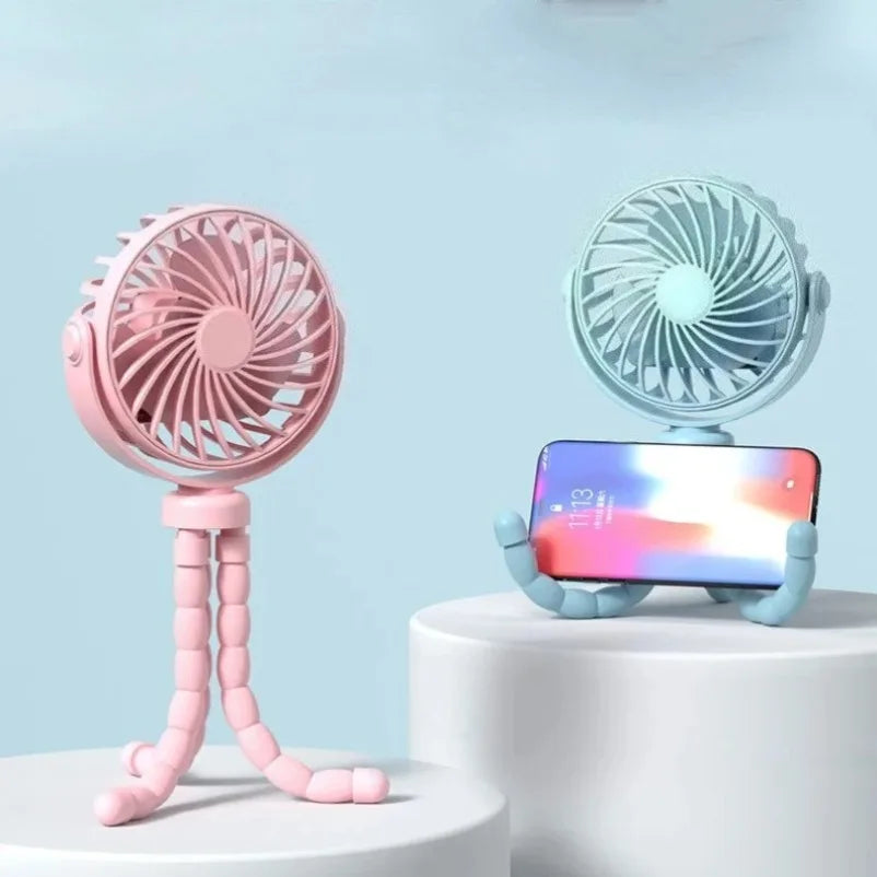 Multi Functional Student Baby Stroller Portable USB Mini  USB Rechargeable Handheld Electric Fan for Home 3 Speeds
