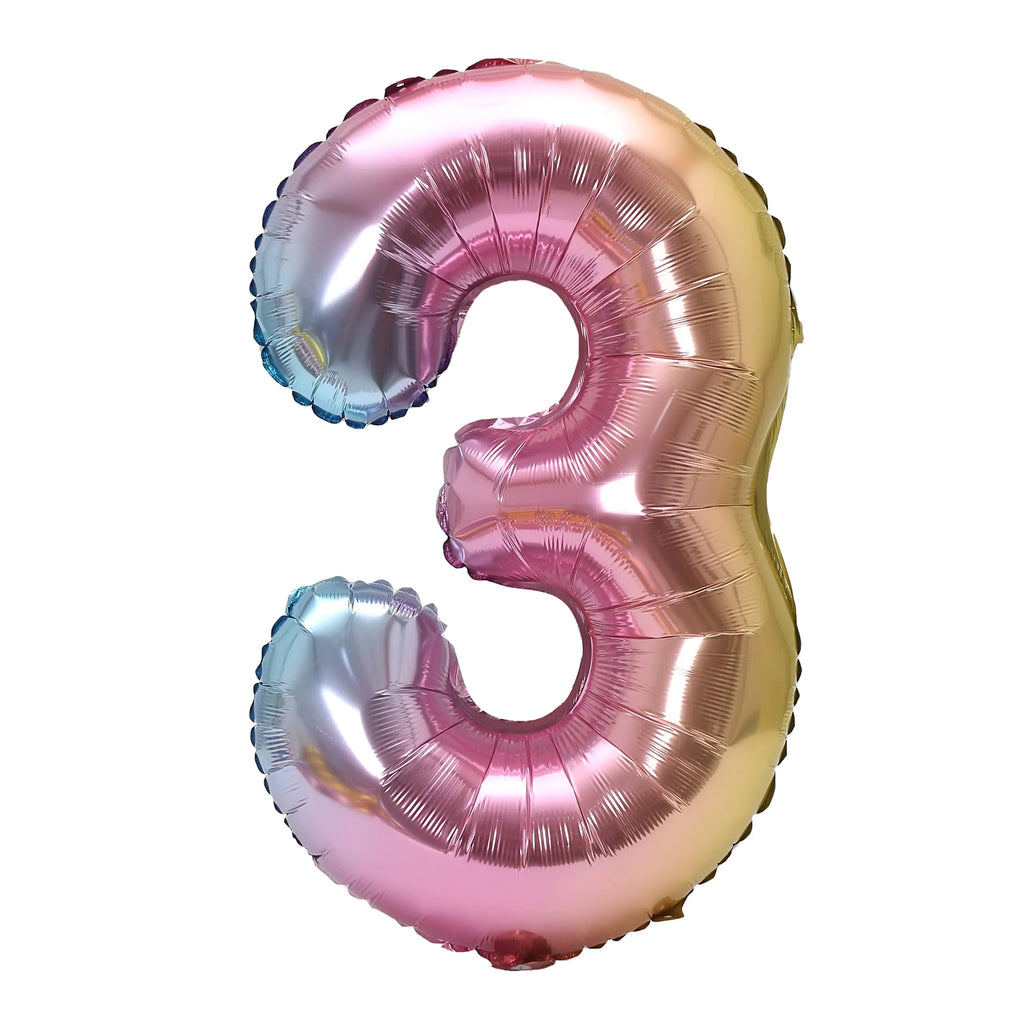 32inch Rainbow Gradient Number Foil Balloon 1-9 for Kids Birthday Party Decor Baby Shower Bridal Shower More Options Avaliable