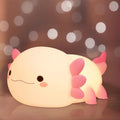 Cute Axolotl Silicone Night Light Touch Control USB Rechargeable Nursery Sleeping Table Lamp For Baby And Children