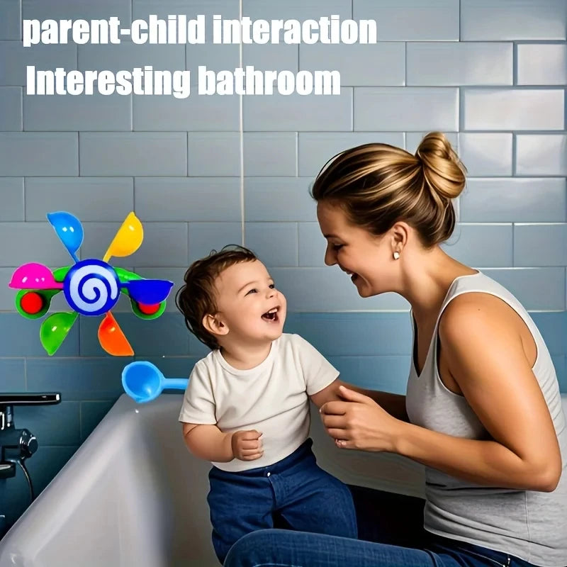 Baby Bath Windmill Toy Rotating Water Spray Toy Sensory Bath Time Play for Infants Toddlers