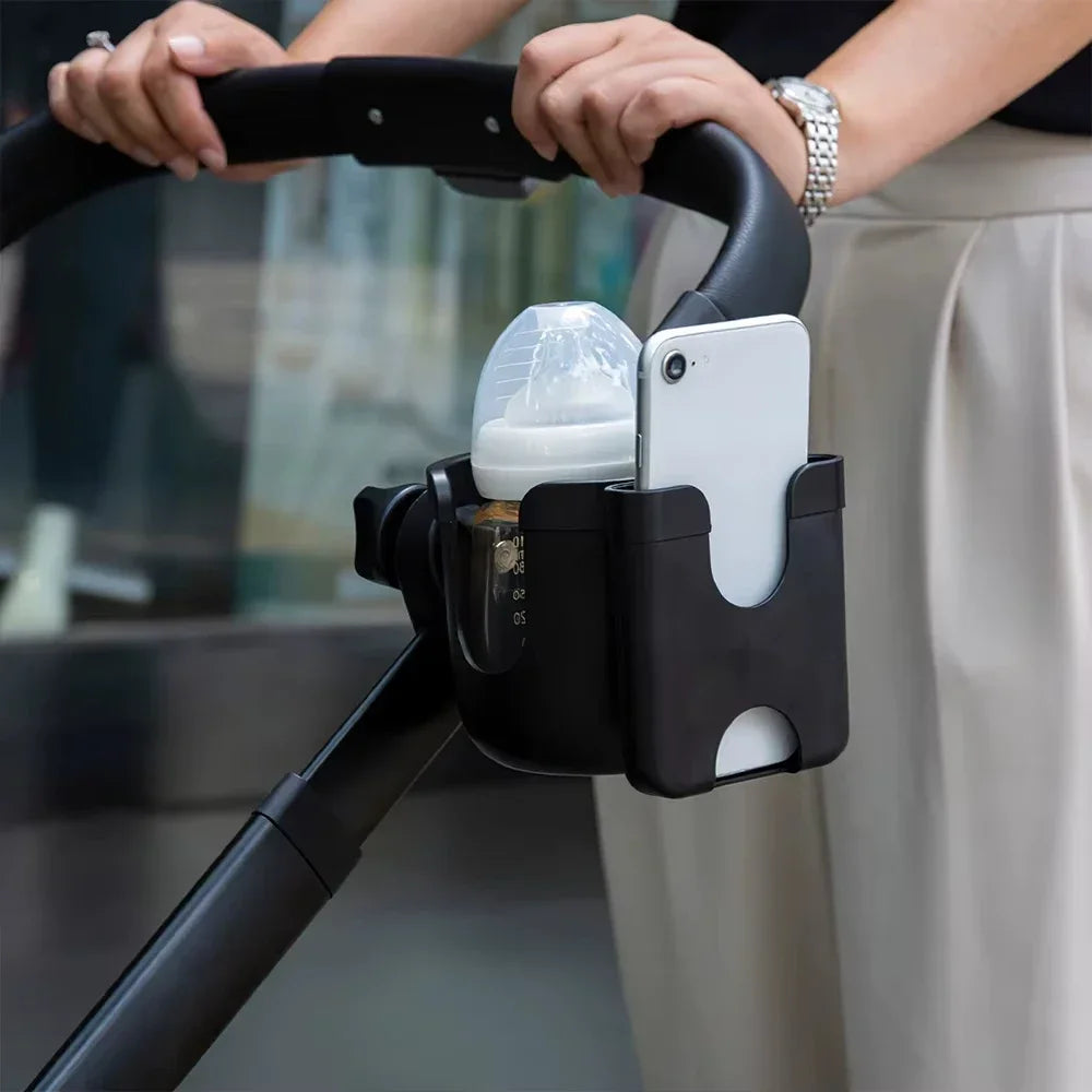 Baby Stroller Water Cup Bottle Holder Baby Stroller Accessories Multifunctional Baby Stroller Cup Holder 2-in-1 Phone Holder