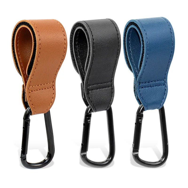 1PCS Baby Stroller Hook PU Leather Adjustable Pram Hook Cart Organizer Diaper Bag Hanger Children Boy Girl Travel Accessories
