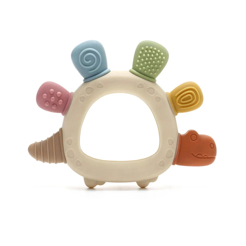 Baby Dinosaur Silicone Teething Toys BPA Free Easy to Grip Infant Care Teether Chewing Toy for Newborn Gift Babies Accessory