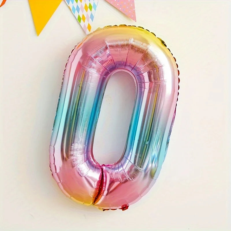 32inch Rainbow Gradient Number Foil Balloon 1-9 for Kids Birthday Party Decor Baby Shower Bridal Shower More Options Avaliable