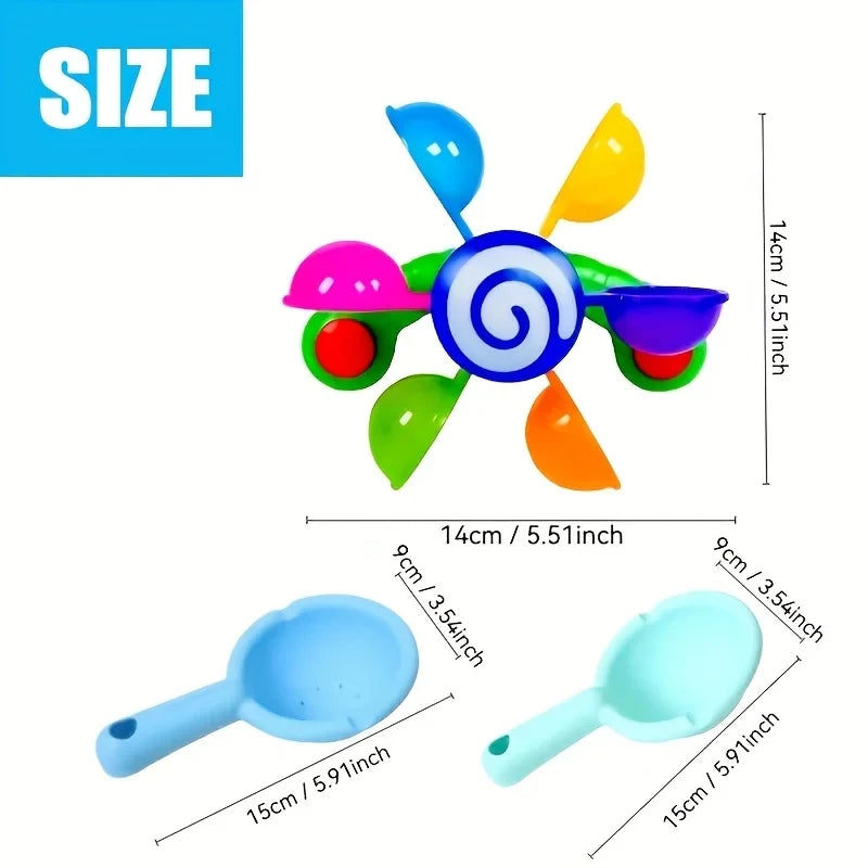 Baby Bath Windmill Toy Rotating Water Spray Toy Sensory Bath Time Play for Infants Toddlers
