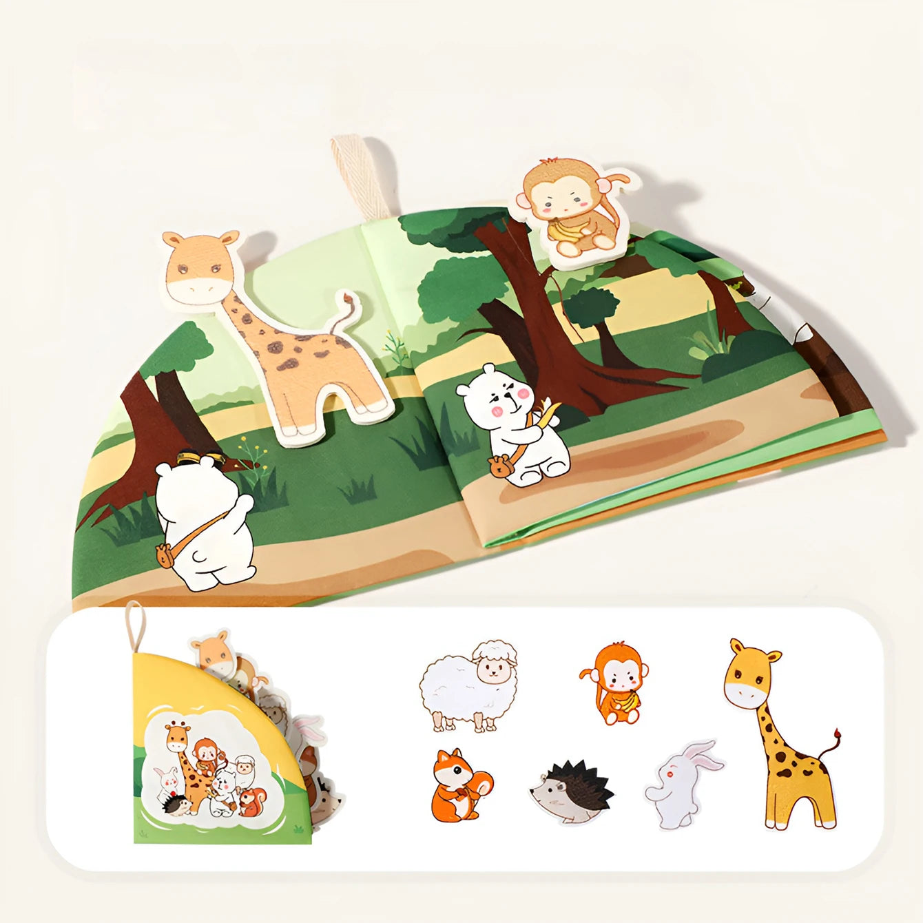 0-36M Baby Early Learning Toy Tail Cloth Book Parent-child Interactive Sound Paper Puzzle Cloth Book Rattle