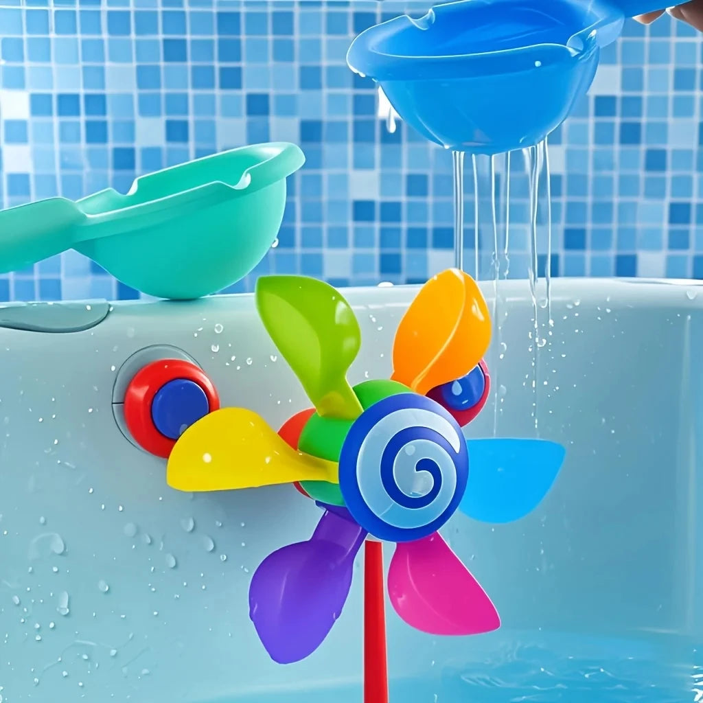 Baby Bath Windmill Toy Rotating Water Spray Toy Sensory Bath Time Play for Infants Toddlers