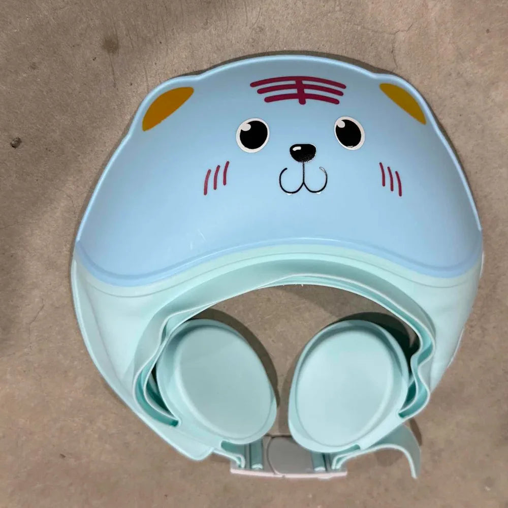 Cute Animal Shape Baby Shower Cap Adjustable Eye Ear Protection Baby Shampoo Cap Soft Waterproof Children's Bath Cap