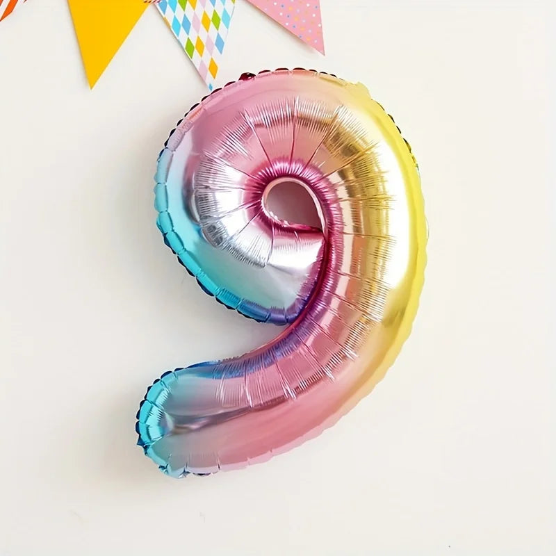 32inch Rainbow Gradient Number Foil Balloon 1-9 for Kids Birthday Party Decor Baby Shower Bridal Shower More Options Avaliable