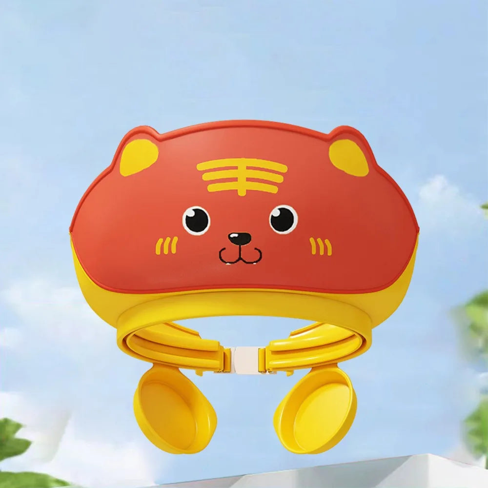 Cute Animal Shape Baby Shower Cap Adjustable Eye Ear Protection Baby Shampoo Cap Soft Waterproof Children's Bath Cap