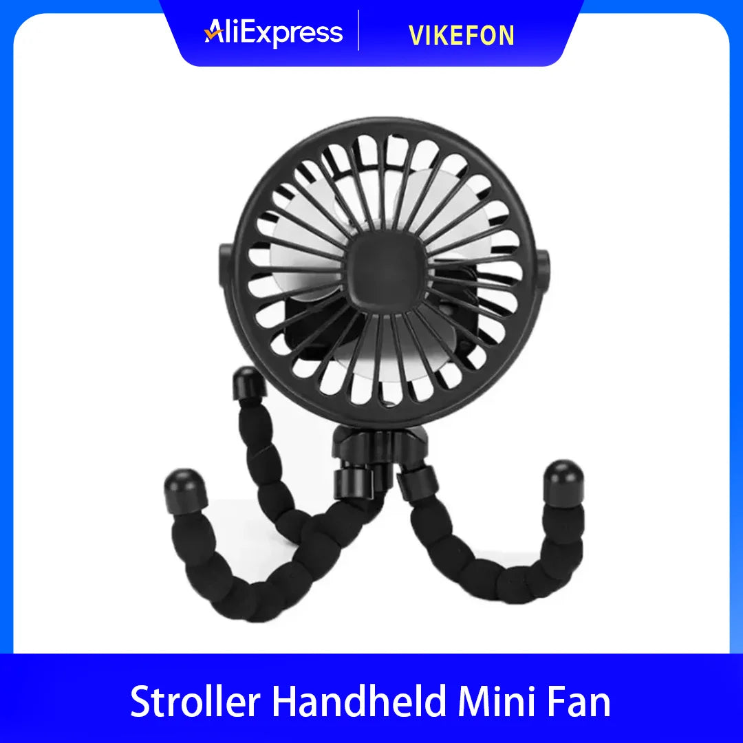 Multi Functional Student Baby Stroller Portable USB Mini  USB Rechargeable Handheld Electric Fan for Home 3 Speeds